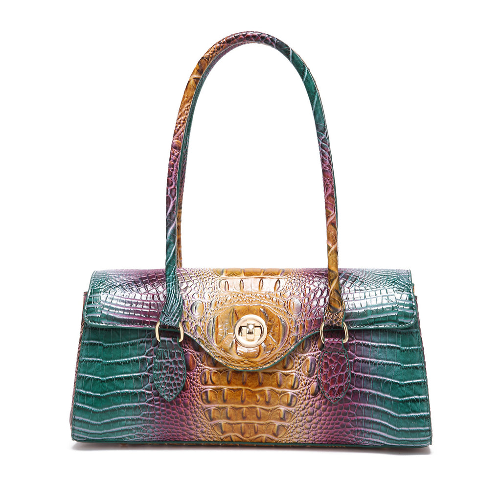 Sarah Express Crocodile Embossed Shoulder Tote Bag