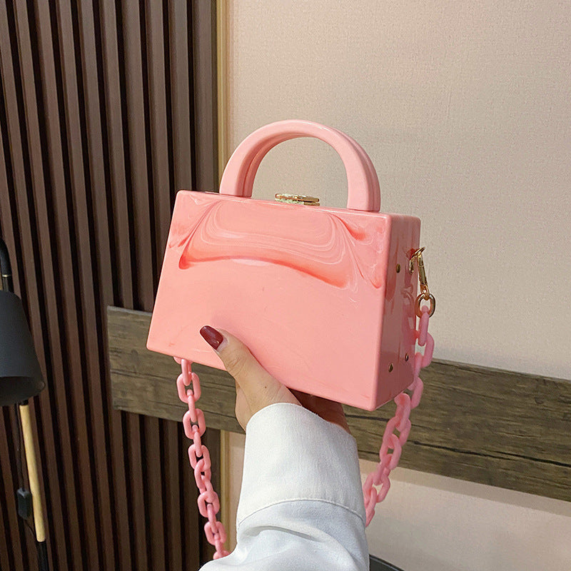 Sarah Express Structured Acrylic Chain Link Crossbody Bag