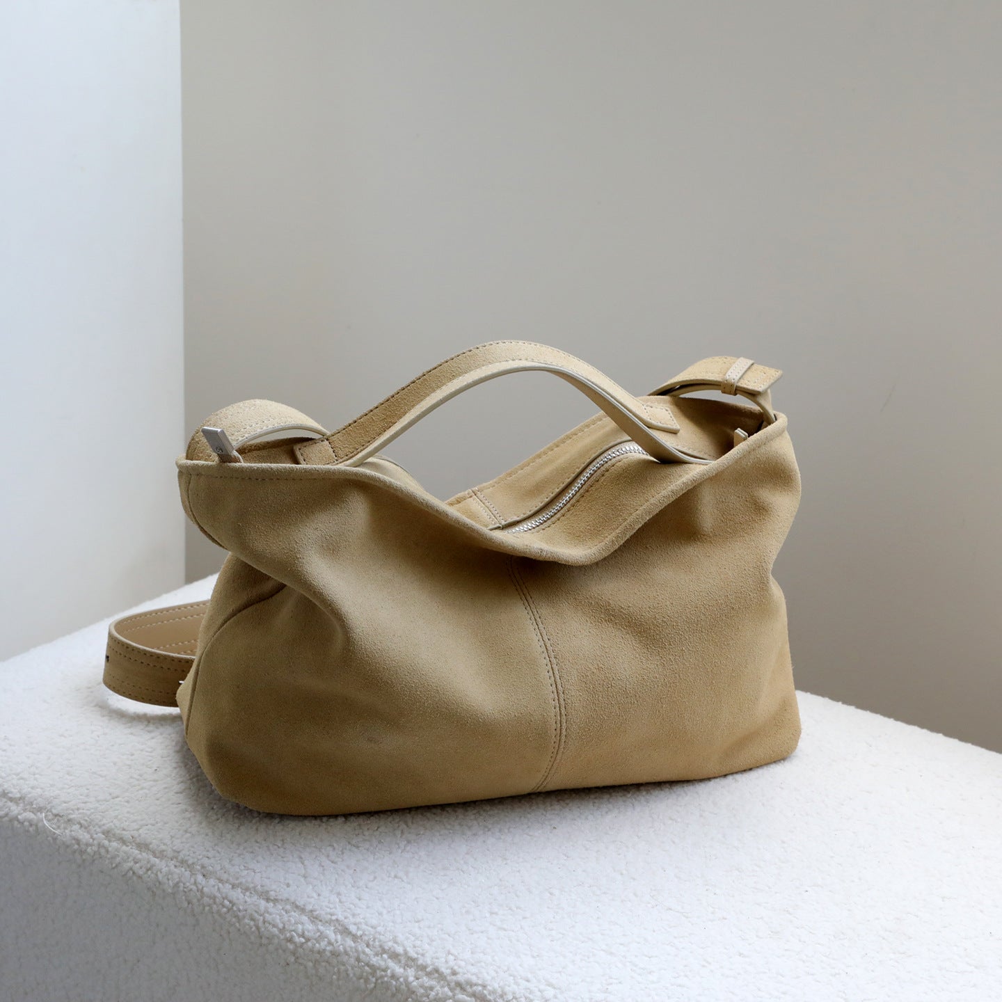 Sarah Express Matte Genuine Leather Square Commuter Bag