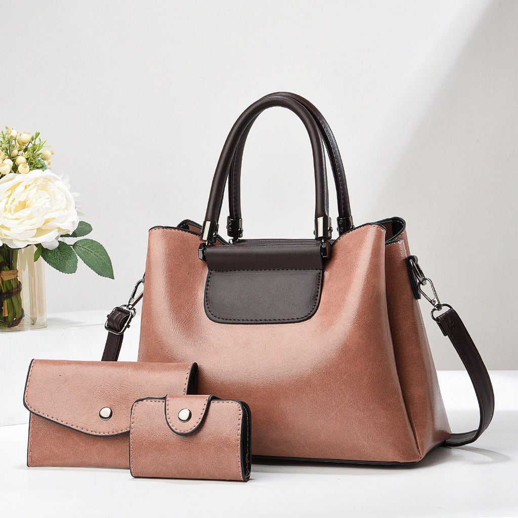 Sarah Express Elegant Three-Piece Structured Handbag Set