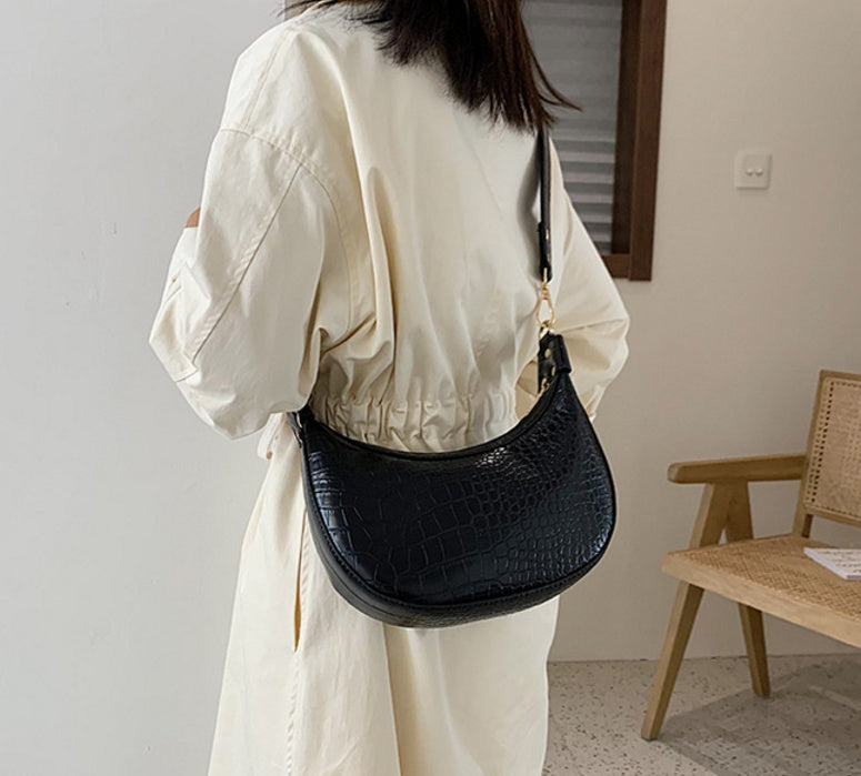 Sarah Express Crocodile Pattern Dumpling Shoulder Bag