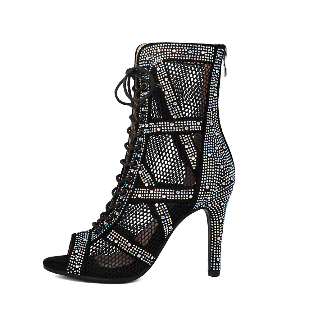 Sarah Express Sparkling Rhinestone Mesh Dance High Heels