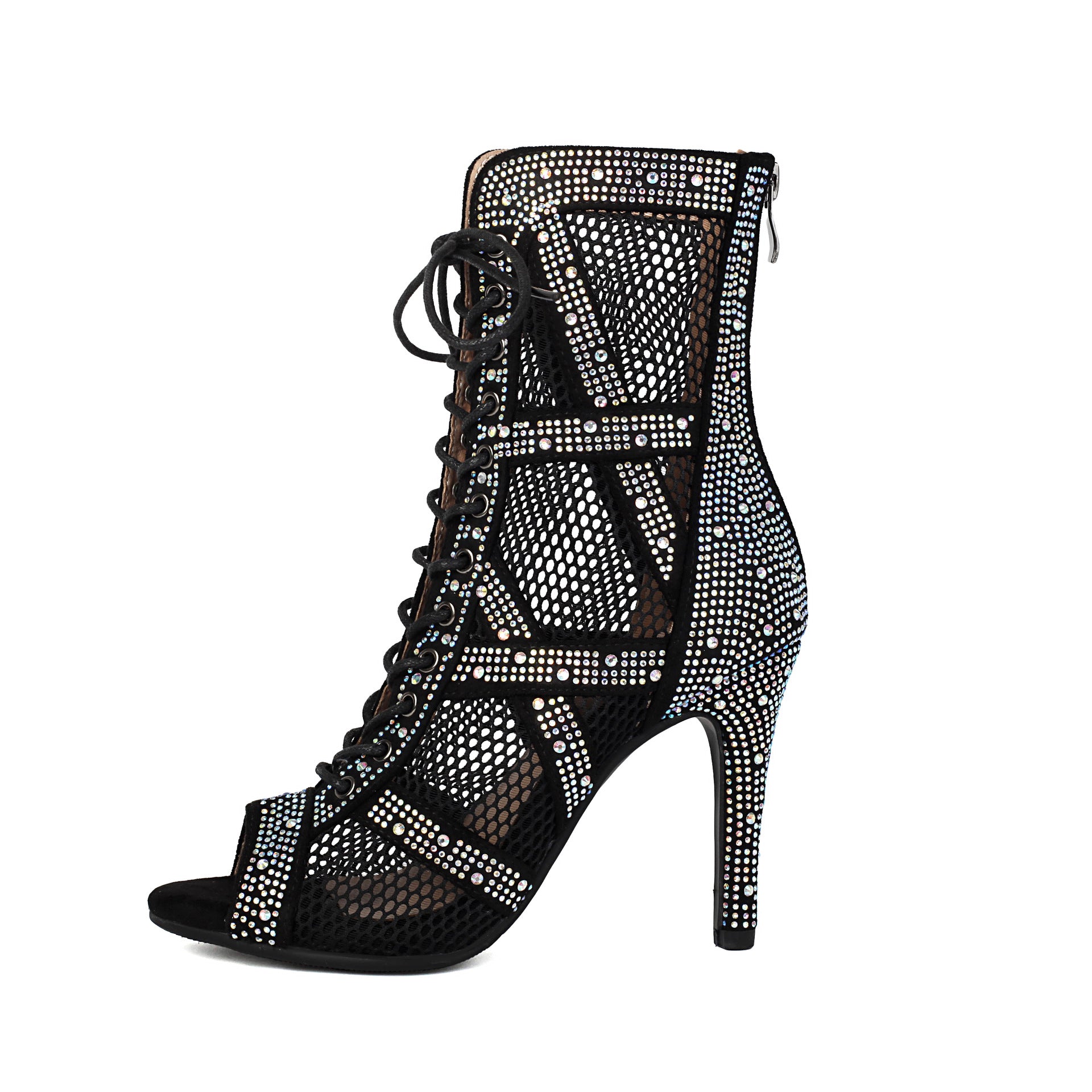 Sarah Express Sparkling Rhinestone Mesh Dance High Heels
