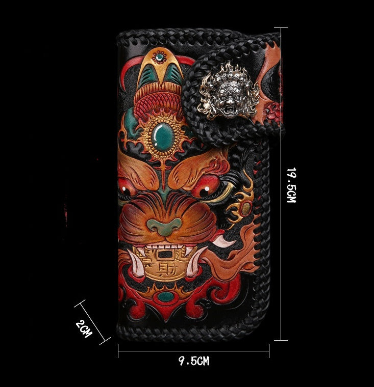 Sarah Express Hand Carved Leather Graphic Wallet