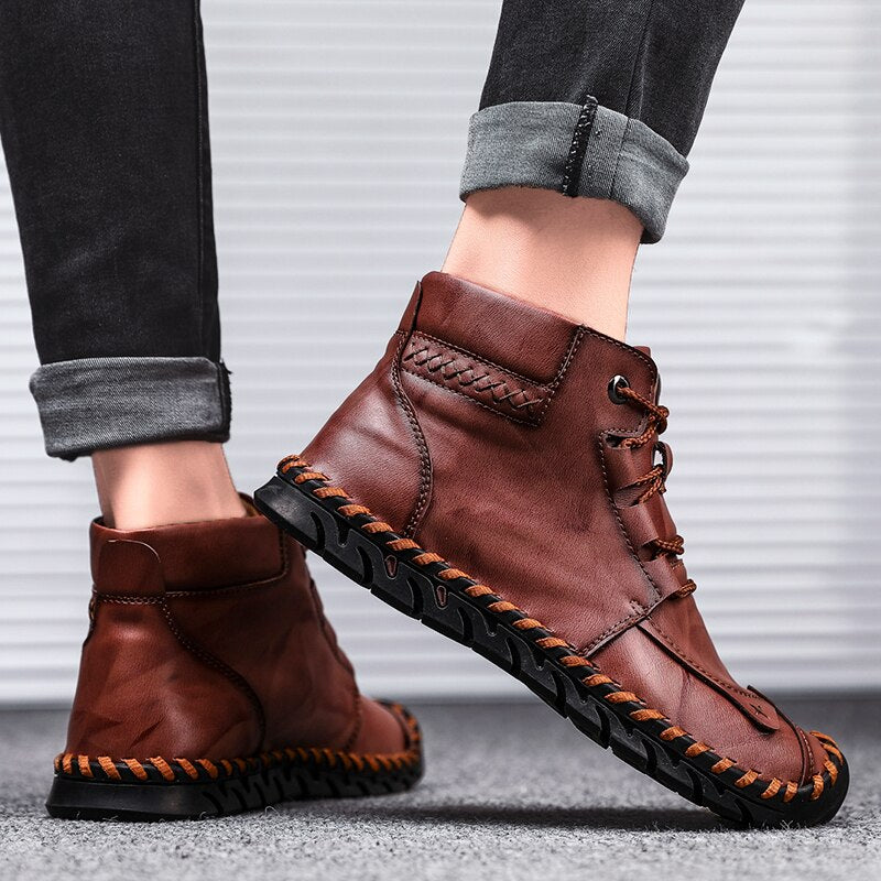 Sarah Express Men's Casual Leather Martin Boots