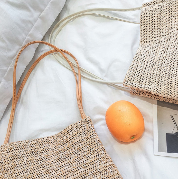 Sarah Express Woven Straw Shoulder Tote Bag