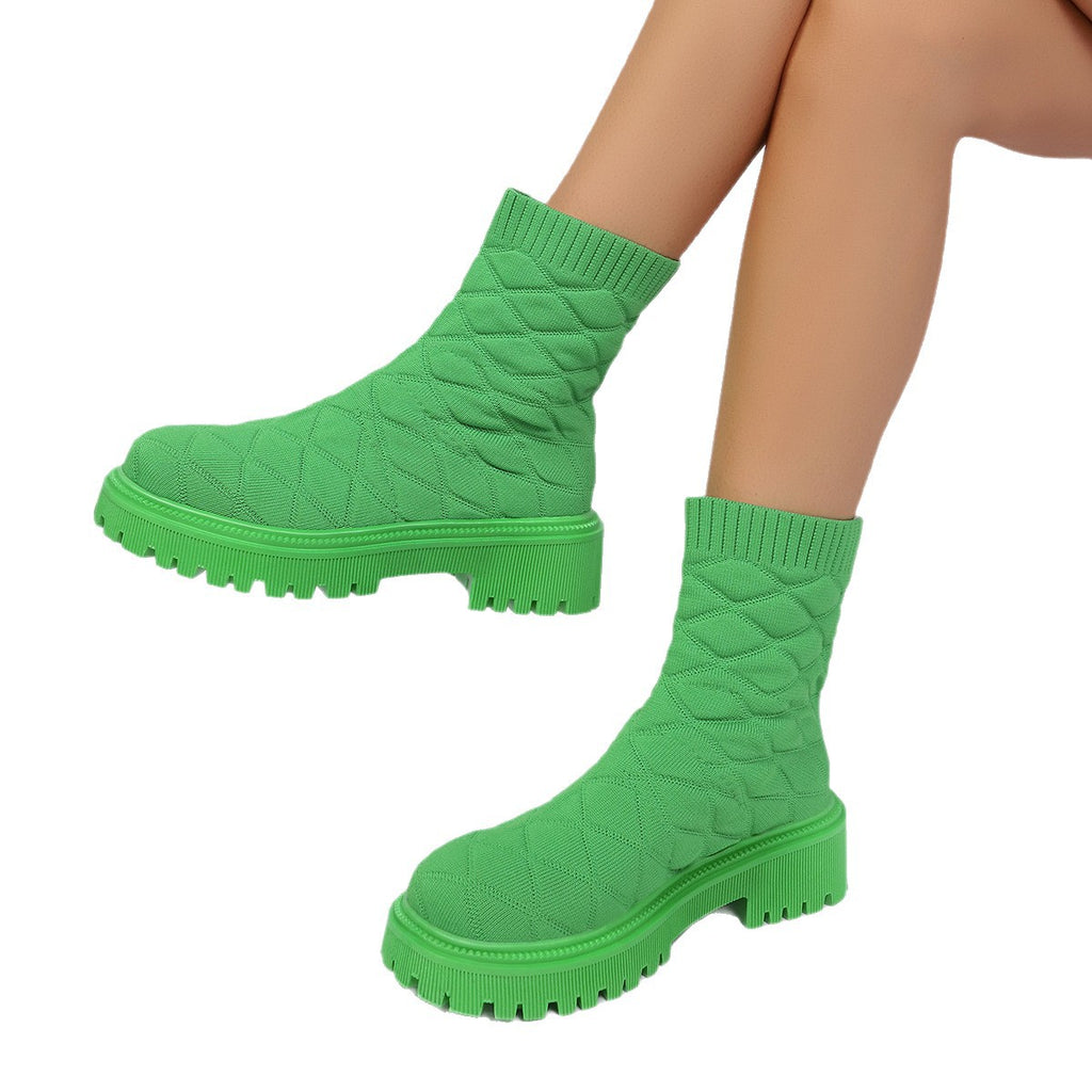 Sarah Express Quilted Mesh Sock Ankle Boots
