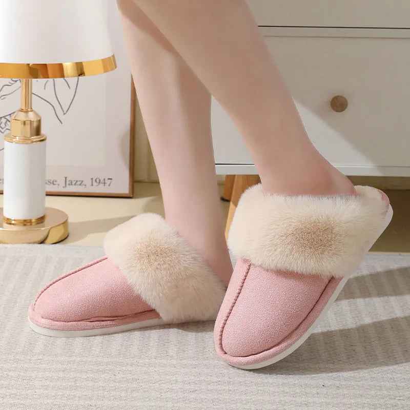 Sarah Express Plush Fur Lined Indoor House Slippers