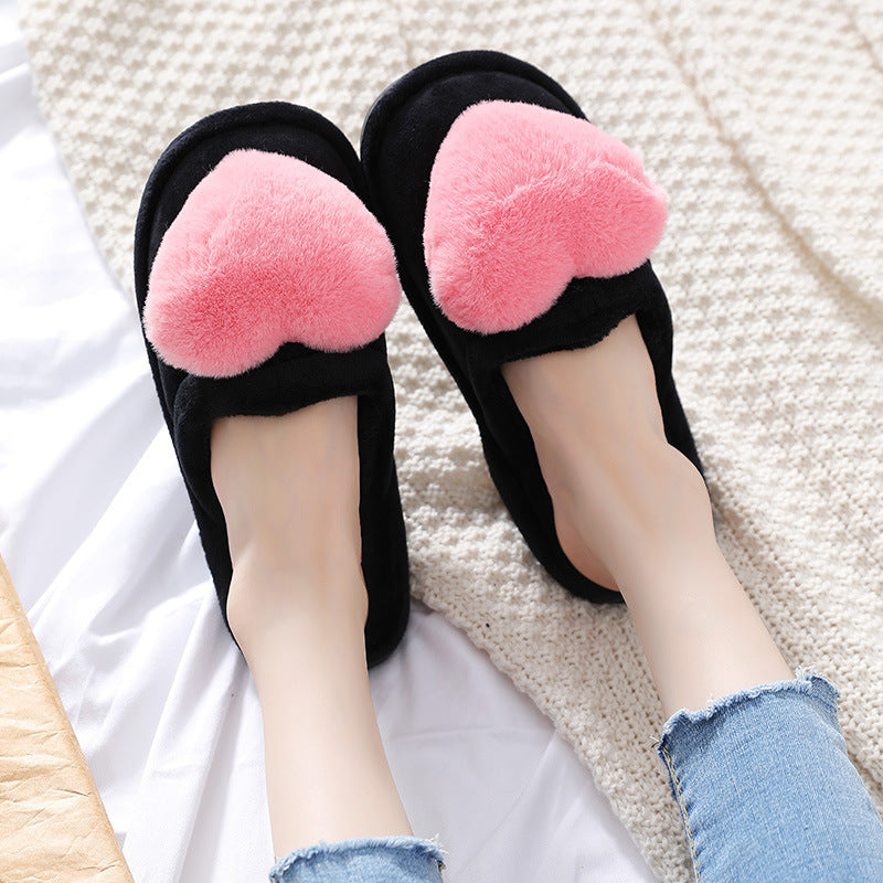 Sarah Express Plush Heart Design Women's Home Slippers