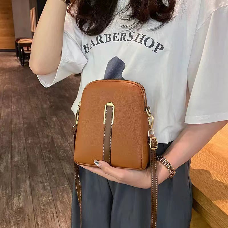 Sarah Express Vertical Soft Leather Crossbody Messenger Bag