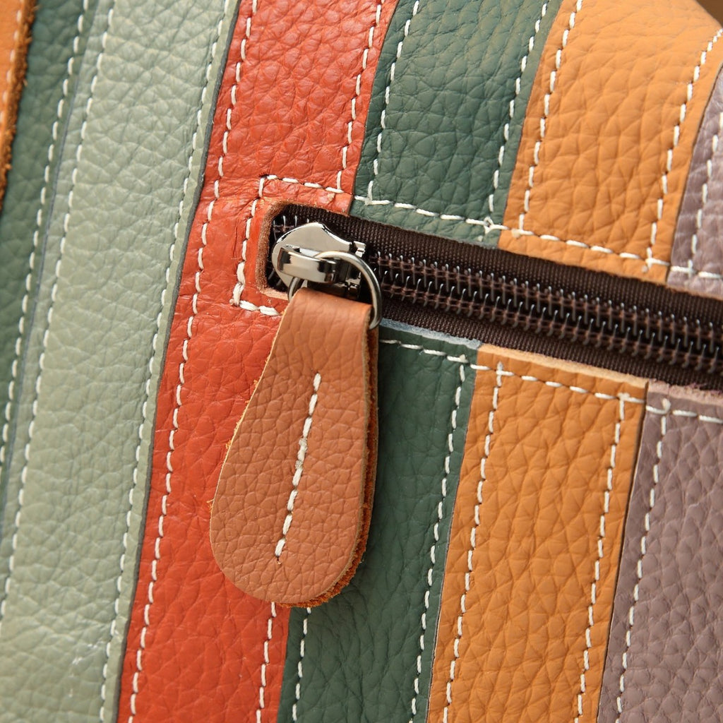 Sarah Express Geometric Patchwork Leather Shoulder Bag