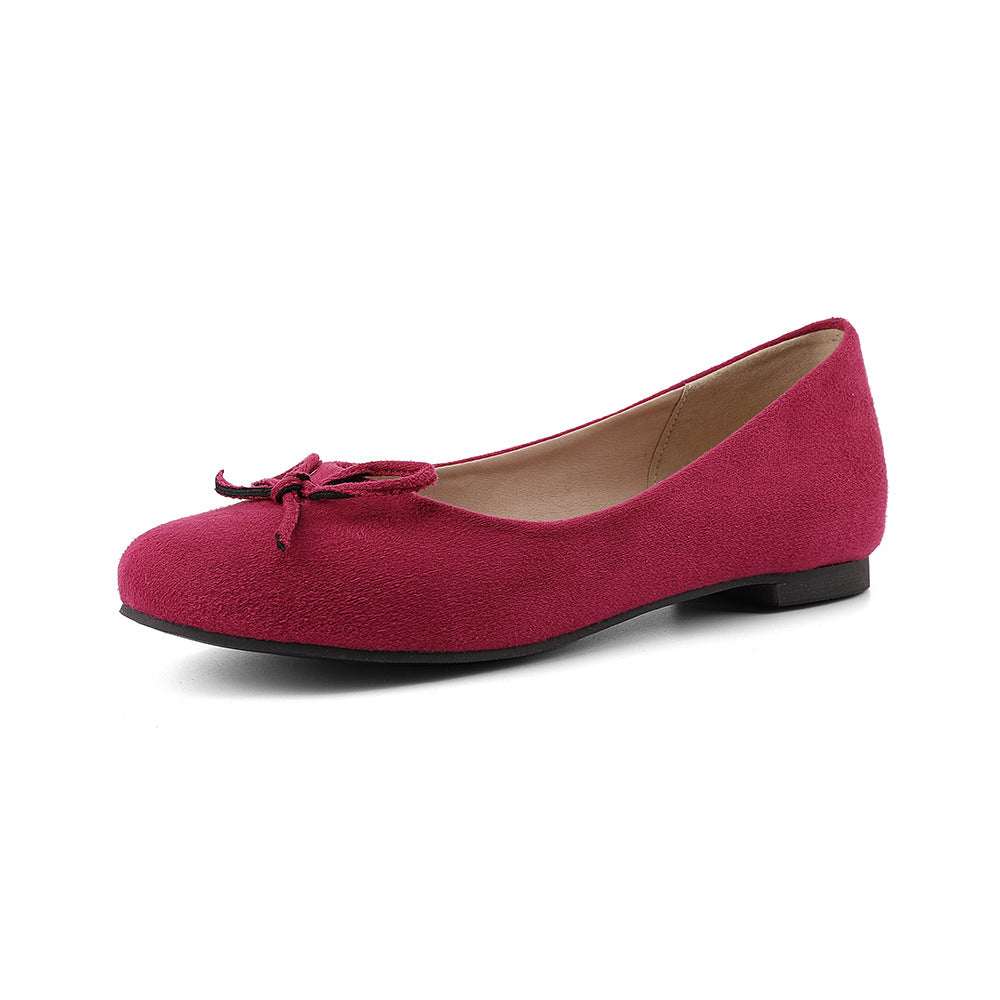 Sarah Express Round Toe Low Heel Dress Pumps Matte red