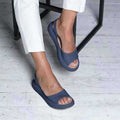Sarah Express Women's Open-Toe Low Heel Jelly Sandals Blue