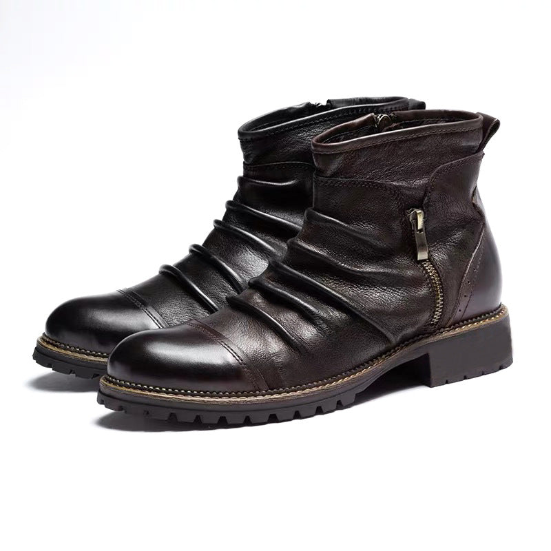 Sarah Express Martin Style Side Zipper Ankle Boots