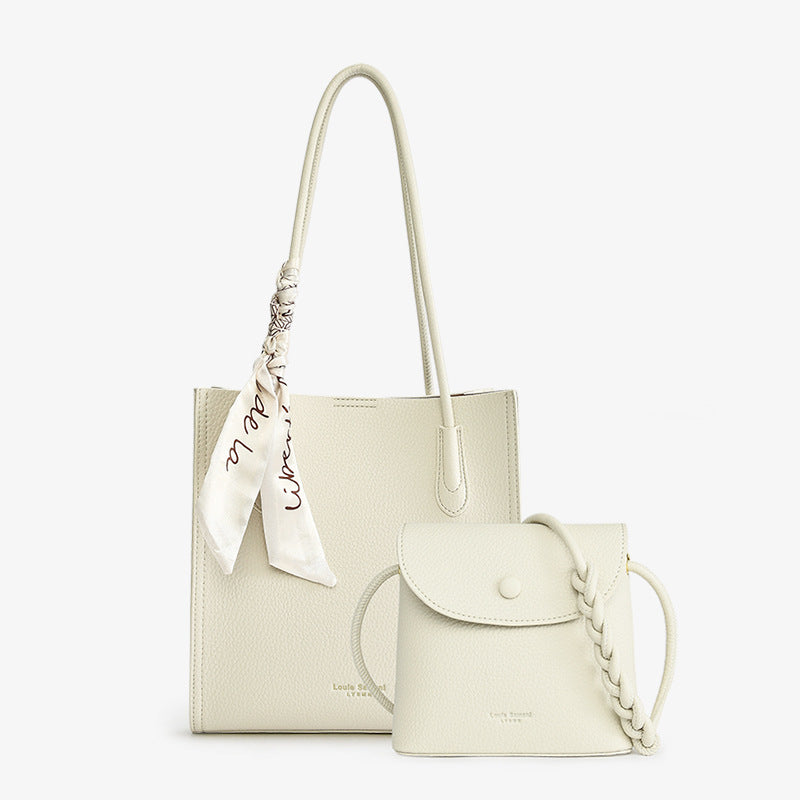 Sarah Express Textured Combination Shoulder Bag Set White