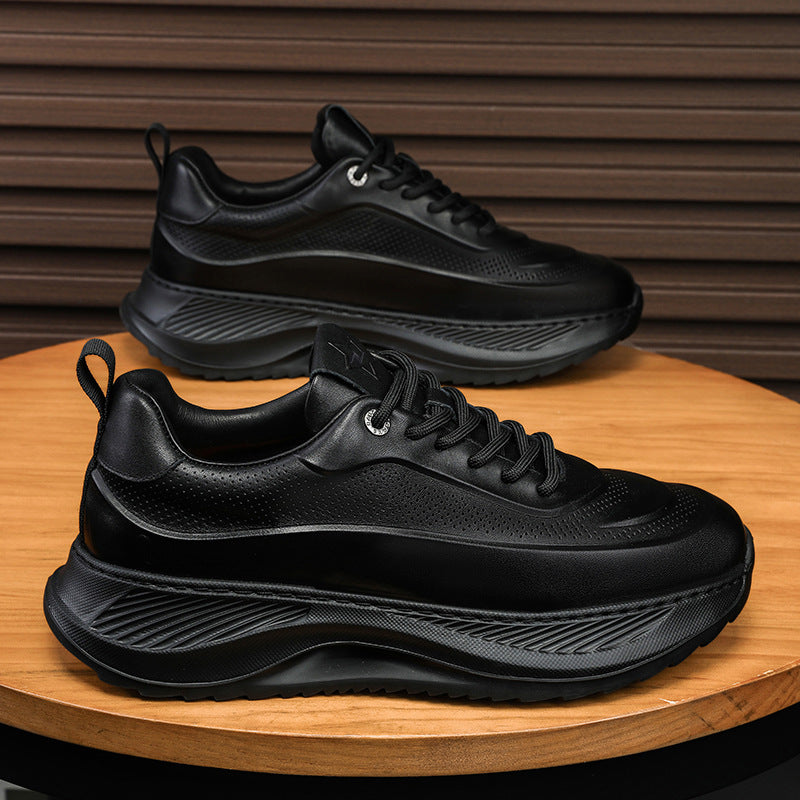 Sarah Express Men's Thick-Soled Lace-Up Breathable Sneakers