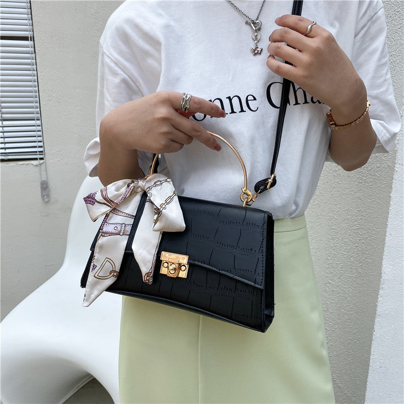 Sarah Express Crocodile Pattern Crossbody Bag with Scarf