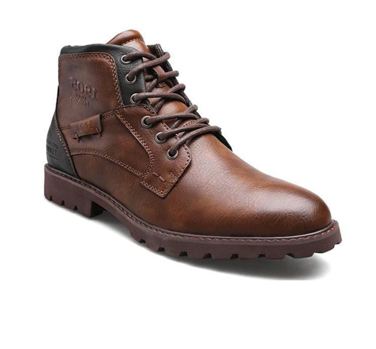 Sarah Express Men's Lace-Up Side Zipper Work Boots