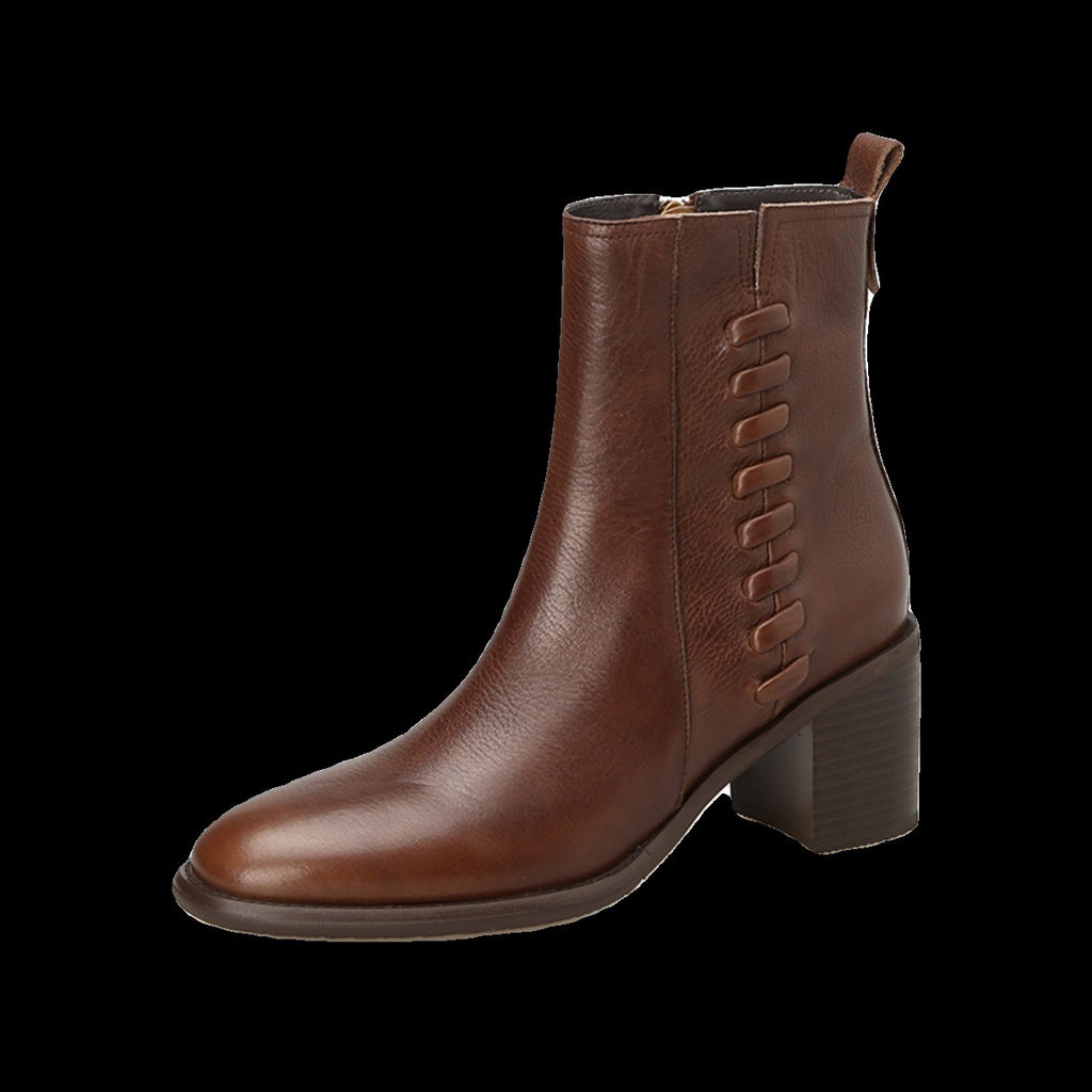 Sarah Express Retro British-Style Chunky Heel Boots