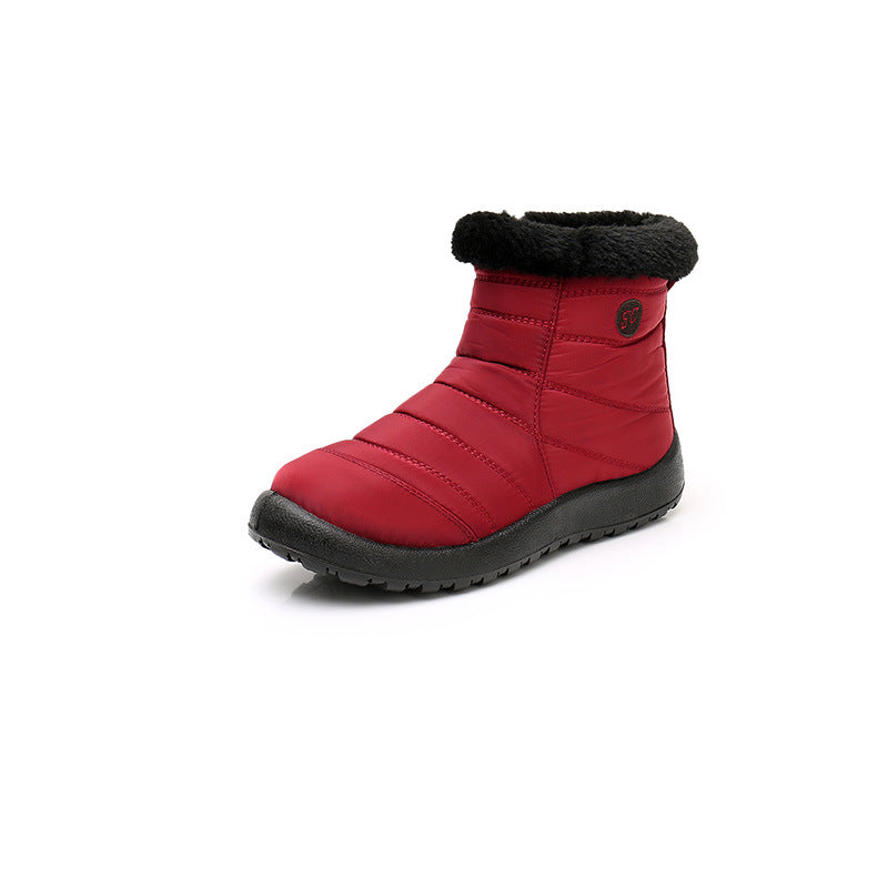 Sarah Express Waterproof Mid-Calf Winter Snow Boots Red