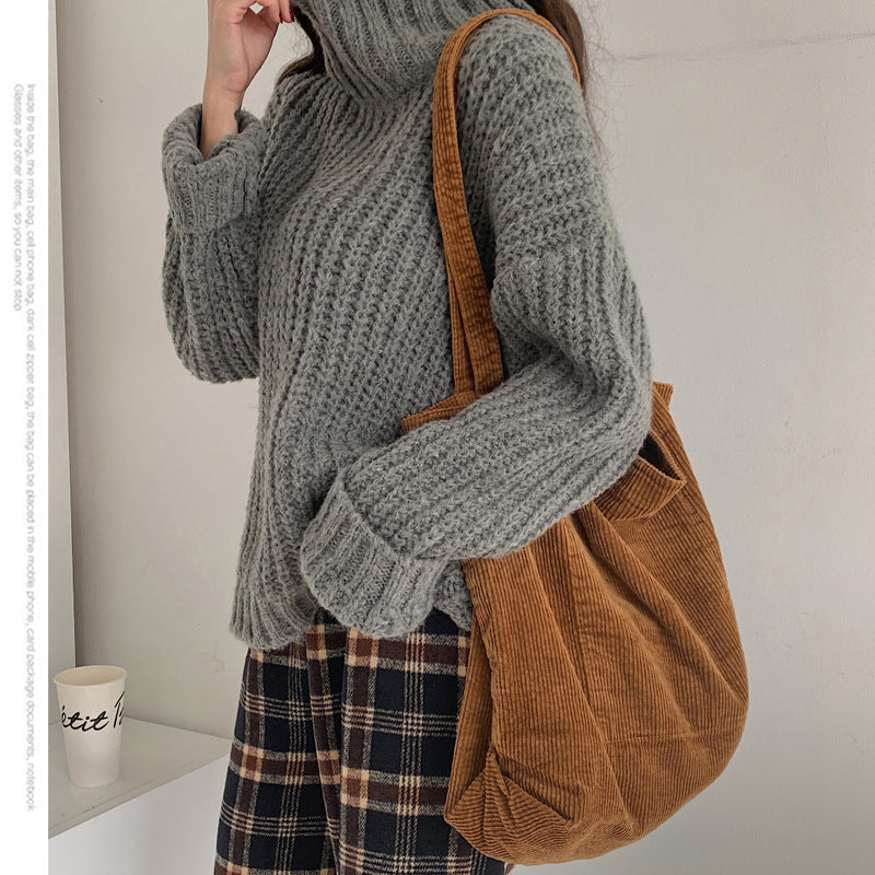 Sarah Express Soft Corduroy Large Capacity Tote Bag