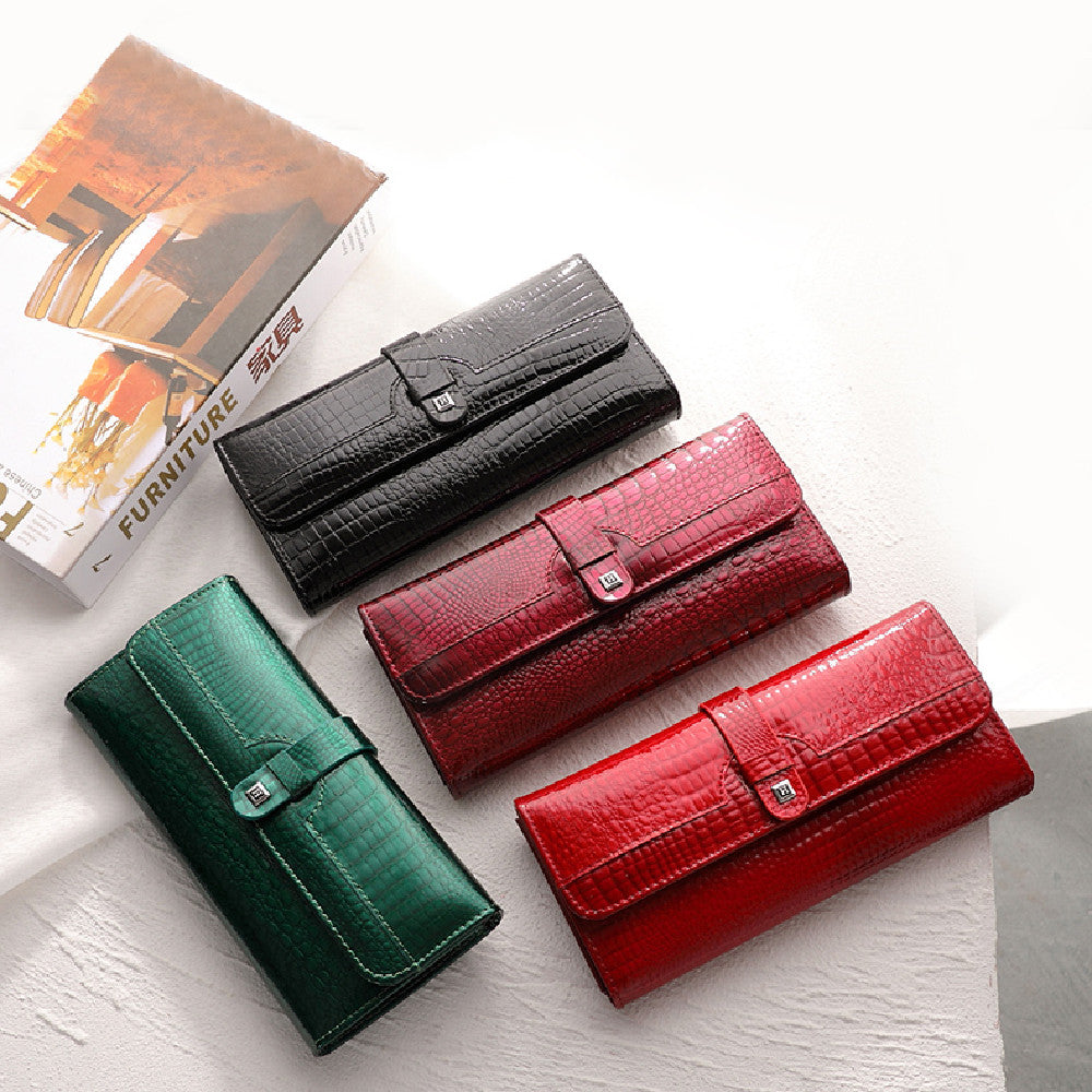 Sarah Express Crocodile Pattern Genuine Leather Wallet