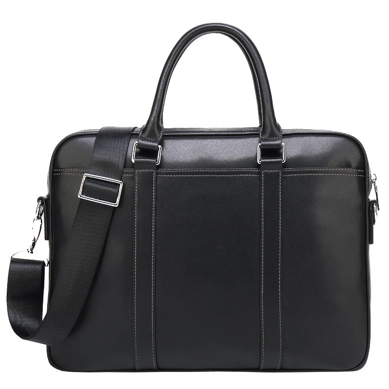 Sarah Express Men's Soft Leather Professional Briefcase black