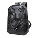 Sarah Express 3D Wolf Head Rivet Student Backpack Black