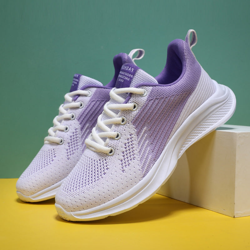 Sarah Express Women's Breathable Mesh Knit Leisure Sneakers