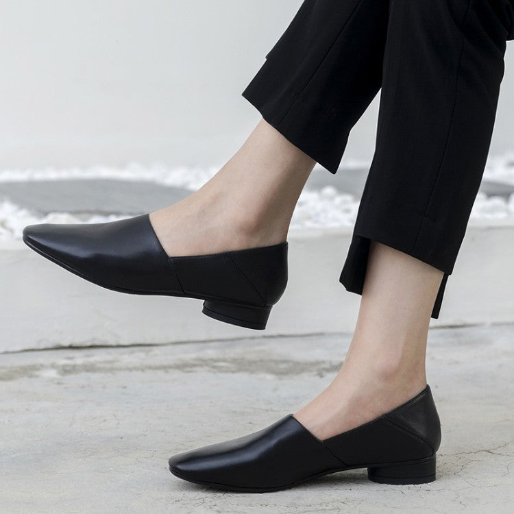 Sarah Express Women's Square Toe Flat Slip-On Shoes