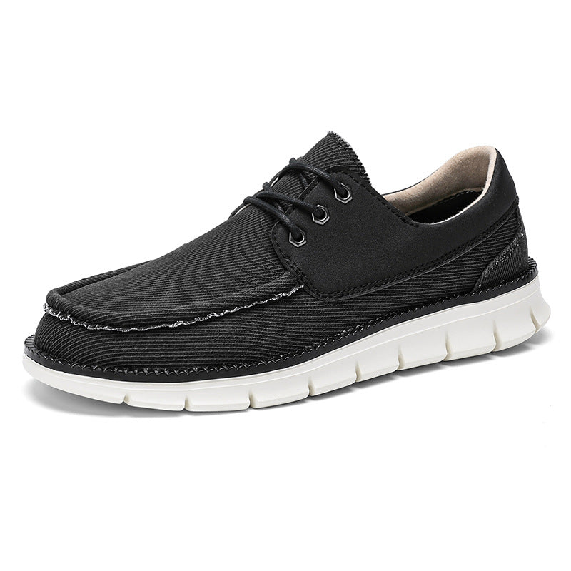 Sarah Express Men's Breathable Canvas Lace-Up Sneakers