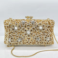 Sarah Express Crystal Rhinestone Evening Clutch Bag BL426 Gold With White Diamonds