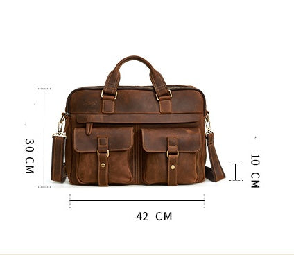 Sarah Express Retro Cowhide Business Laptop Briefcase