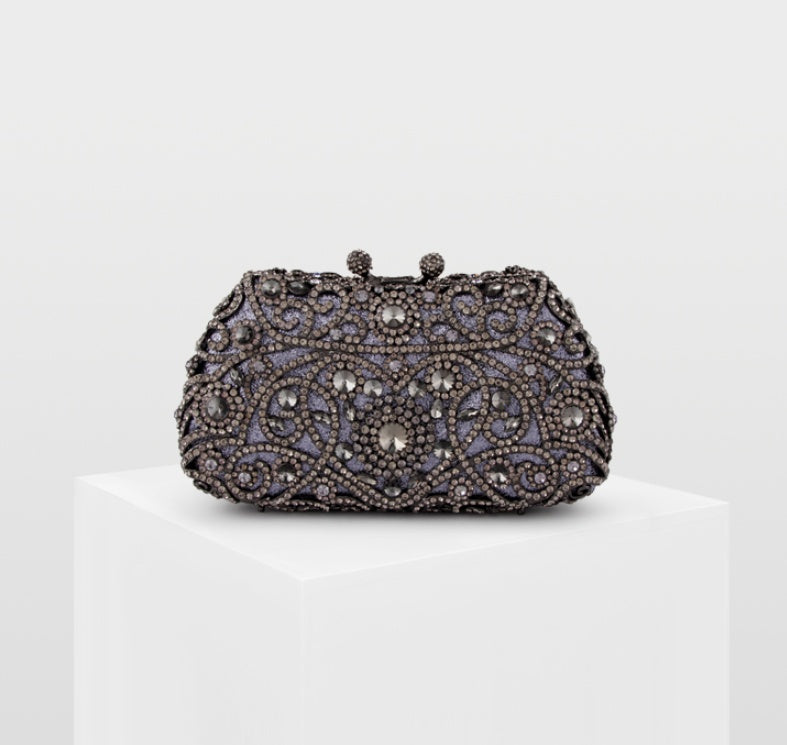 Sarah Express Crystal Beaded Evening Clutch Bag Black