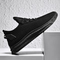 Sarah Express Men's Casual Flying Weave Flat Shoes Black