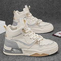Sarah Express Men's High-Top Casual Platform Sneakers Beige