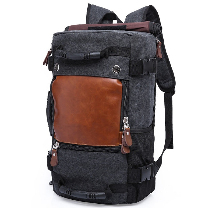 Sarah Express KAKA Vintage Canvas Laptop Travel Backpack Black