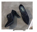 Sarah Express Rhinestone Bow-knot Pointed-toe Mid-heel Pumps Black
