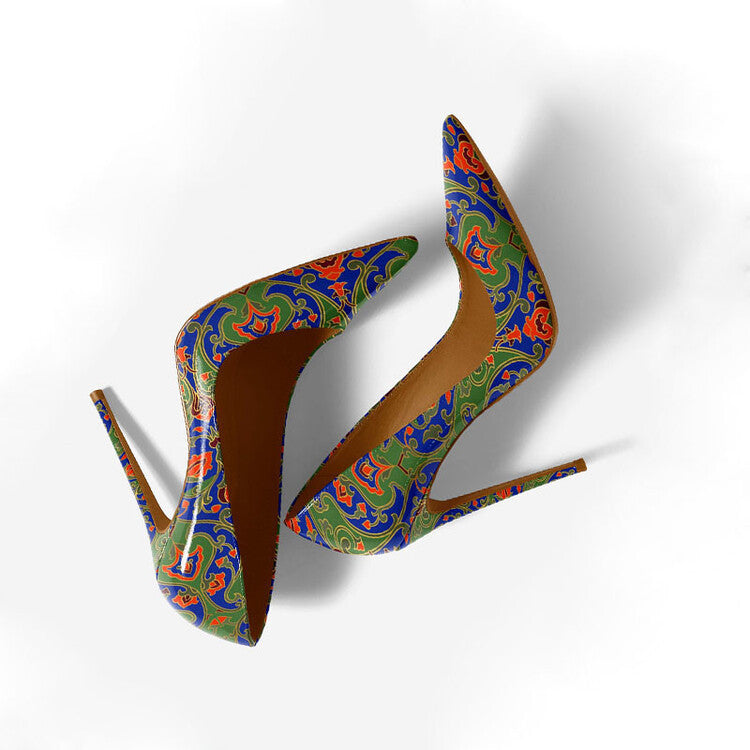 Sarah Express Floral Pointed Toe Stiletto Heels