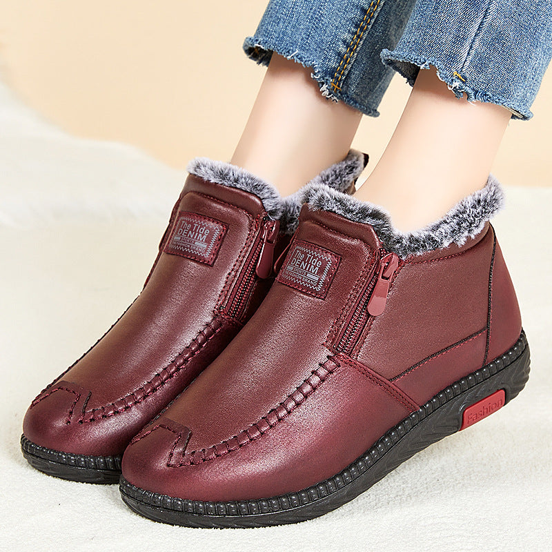Sarah Express Plush Lined Side Zipper Ankle Boots