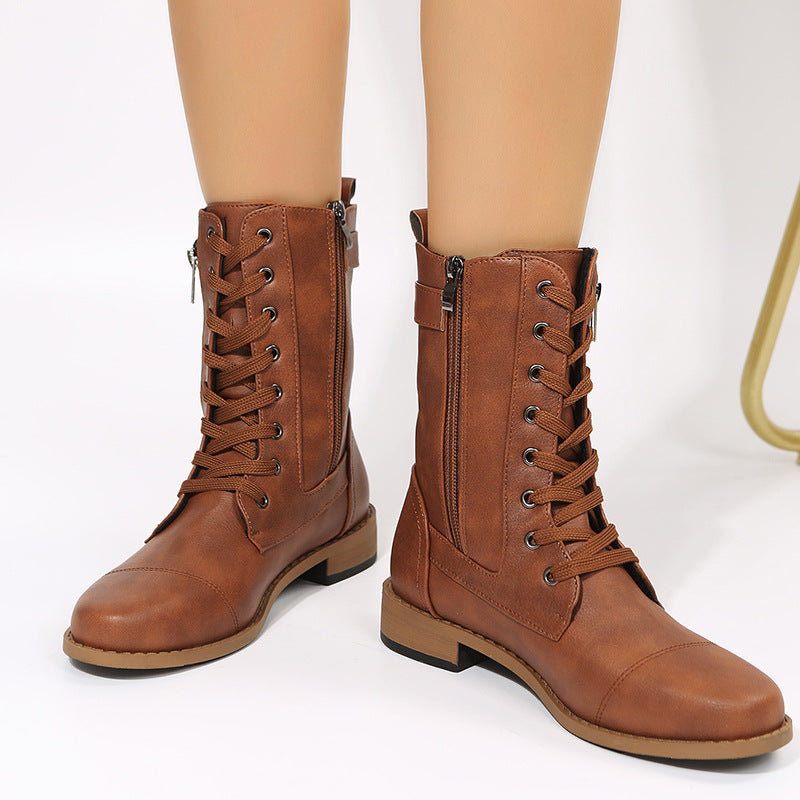 Sarah Express Lace-Up Western Martin Boots