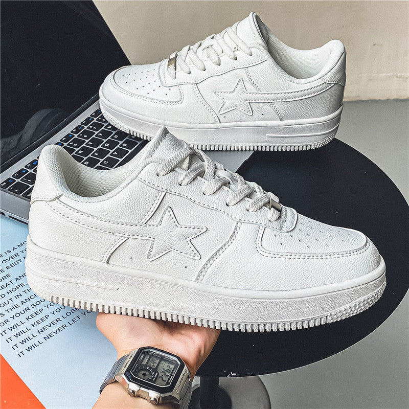 Sarah Express Men's Microfiber Casual Board Sneakers White