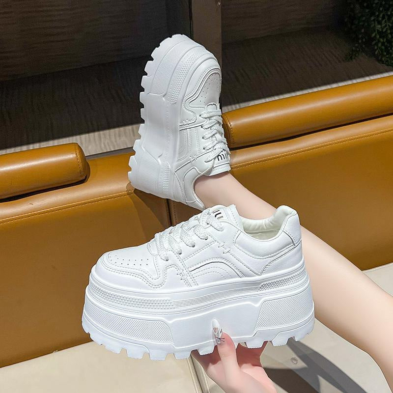 Sarah Express Chunky Platform Height Increasing Lace-Up Sneakers