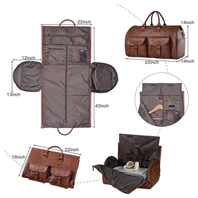 Sarah Express Convertible Retro PU Leather Travel Duffle Bag