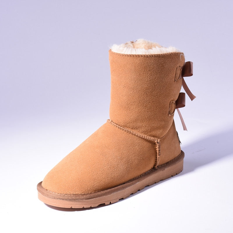 Sarah Express Women's Bow Detail Winter Snow Boots