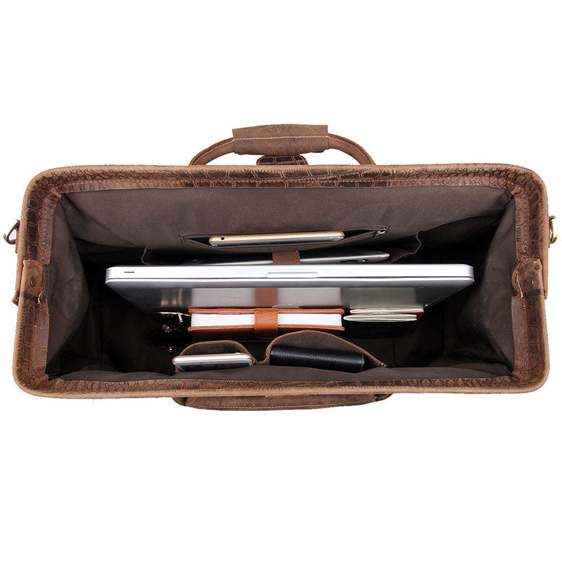 Sarah Express Crocodile Pattern Leather Travel Bag