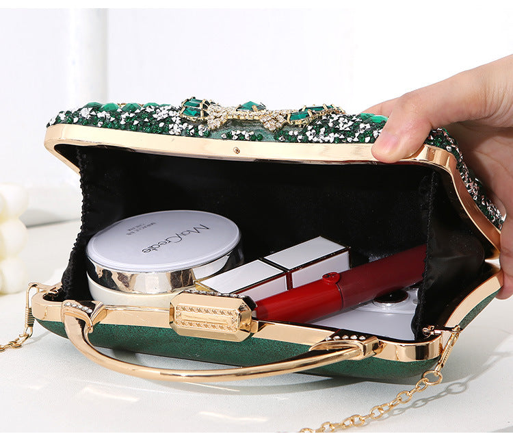 Sarah Express Diamond Inlaid Hard Shell Evening Clutch