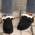 Sarah Express Plush Lined Corduroy Winter Ankle Boots Black