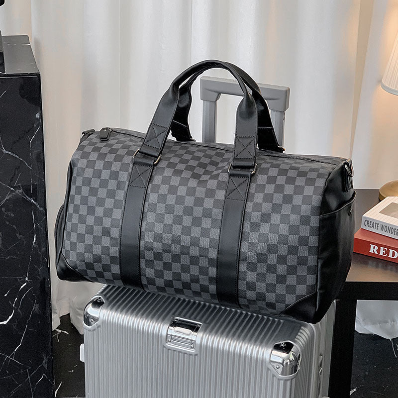 Sarah Express Checkered Pattern Travel Duffle Bag