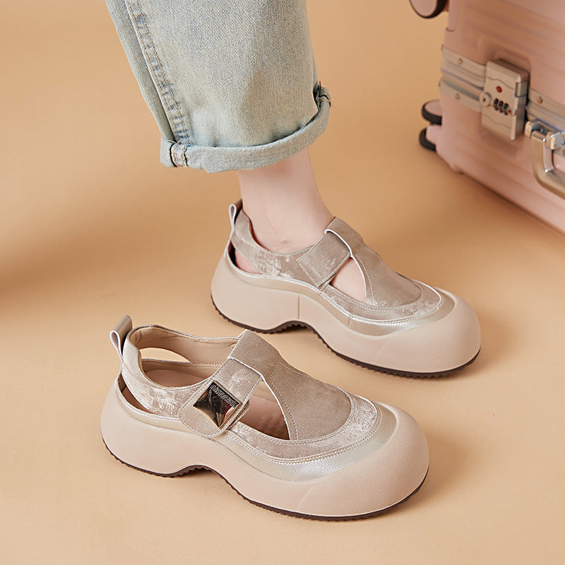 Sarah Express Hollowed-out Breathable Platform Sneakers